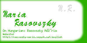 maria rasovszky business card